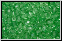 Bhm. Glasschliffperle, PRECIOSA, feuerpol., 4mm, crystal, trans., grass (dyed), 50 Stk.
