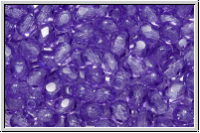Bhm. Glasschliffperle, PRECIOSA, feuerpol., 4mm, crystal, trans., lavender (dyed), 50 Stk.