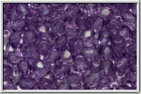 Bhm. Glasschliffperle, PRECIOSA, feuerpol., 4mm, crystal, trans., eggplant (dyed), 50 Stk.