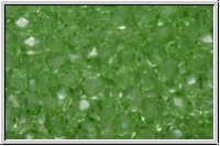 Bhm. Glasschliffperle, PRECIOSA, feuerpol., 4mm, crystal, trans., lime (dyed), 50 Stk.