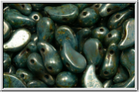 ZoliDuo-Beads, 5x8mm, right, blue, baby, op., bronze shade, 25 Stk.