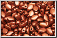 Gekko-Beads, 3x5mm, copper, dk., met., satin, 50 Stk.