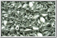 Gekko-Beads, 3x5mm, silver, met., satin, 50 Stk.