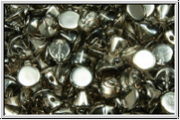 Button®-Beads, 4mm, crystal, trans., half chrome, 50 Stk.