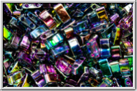 HTL-4572, MIYUKI Half Tila Beads, crystal, trans., magic blue/purple, 5g