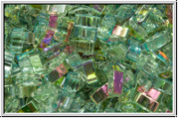 HTL-4577, MIYUKI Half Tila Beads, crystal, trans., green AB, 5g