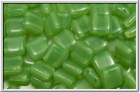 TILE-Beads, 6x6mm, green, lime, opal, 25 Stk.