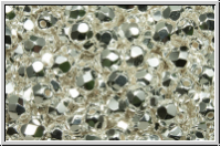 Bhm. Glasschliffperle, feuerpol., 4mm, crystal, trans., full sterling silver plated, 50 Stk.
