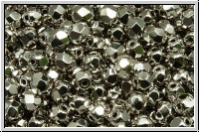 Bhm. Glasschliffperle, feuerpol., 4mm, crystal, trans., full nickel plated, 50 Stk.