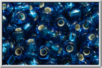 RR-08-0025, MIYUKI Rocailles, 08/0, capri blue, trans., silver-ld., 10g