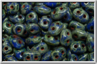 SD-33050-86805, SuperDuo Beads, blue, op., dark picasso, 10 g