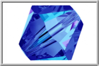 Preciosa Bicone, 4mm, crystal, trans., blue, bermuda, half, 50 Stk.