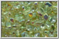 Gekko-Beads, 3x5mm, crystal, trans., green AB, 50 Stk.