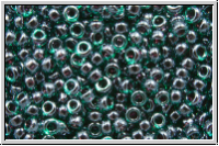 RR-15-0362, MIYUKI Rocailles, 15/0, emerald, trans., ruby-ld., 5g