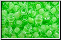 R-08-2503, TOHO Rocailles, 08/0, crystal reflection, trans., neon green-ld., 10g