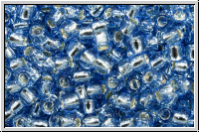 R-11-0023l, TOHO Rocailles, 11/0, blue, lt. denim, trans., silver-ld., 10g