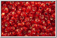 PR-11-97070, PRECIOSA Rocailles, 11/0, siam, lt., trans., silver-ld., 20g