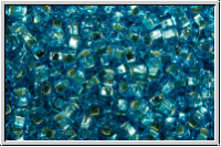 PR-11-67010, PRECIOSA Rocailles, 11/0, aqua, trans., silver-ld., 20g
