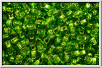 PR-11-57430, PRECIOSA Rocailles, 11/0, lime, dkst., trans., silver-ld., 20g