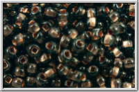 PR-11-49010, PRECIOSA Rocailles, 11/0, black diamond, trans., copper-ld., 20g