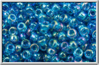 RR-11-0291, MIYUKI Rocailles, 11/0, blue, capri, trans., AB, 10g
