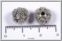 Silberperle, 925er Silber, Kugel, Blmchenmuster, ca. 10 mm