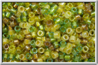 DB0989, MIYUKI Delica, 11/0, crystal, trans., spkl. green forest-ld., 5g