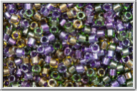 DB0991, MIYUKI Delica, 11/0, crystal, trans., spkl. lavender field-ld., 5g