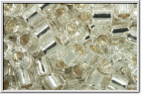 DBL0041, MIYUKI Delica, 08/0, crystal, trans., silver-ld., 5g