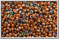 Tschech. Charlotten, 15/0, crystal, trans., full copper plated, AB, 1g (Kleinere Menge!)