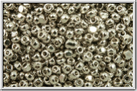 Tschech. Charlotten, 13/0, crystal, trans., nickel plated, 1g (Kleine Menge!)