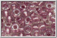 RR-06-1524, MIYUKI Rocailles, 06/0, crystal, trans., met. mauve-ld., 10g