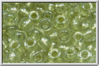 RR-06-1527, MIYUKI Rocailles, 06/0, crystal, trans., met. lt. celery-ld., 10g