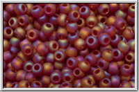 R-11-0165cf, TOHO Rocailles, 11/0, ruby, trans., matte, AB, 10g