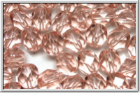 Bhm. Glasschliffperle, feuerpol., 7mm, rosaline, trans., 10 Stk.