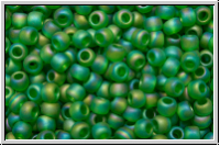 R-11-0167bf, TOHO Rocailles, 11/0, grass green, trans., matte,  AB, 10g