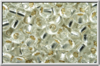 RR-08-0001, MIYUKI Rocailles, 08/0, crystal, trans., silver-ld., 10g