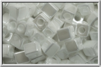 SB-04-0420, MIYUKI Squares, 4mm, white, ceylon, 15g