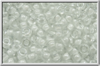 RR-08-1104, MIYUKI Rocailles, 08/0, crystal, trans., white-ld., 10g