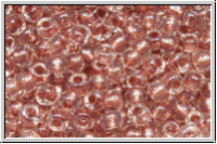 RR-08-2601, MIYUKI Rocailles, 08/0, crystal, trans., met. dusty rose-ld., 10g