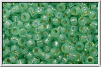 R-11-2118, TOHO Rocailles, 11/0, mint, lt., opal, silver-ld., 10g