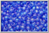 R-11-0178f, TOHO Rocailles, 11/0, sapphire, trans., matte,  AB, 10g