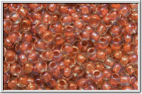 R-11-0186, TOHO Rocailles, 11/0, crystal, trans., terracotta-ld., luster, 10g