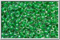 R-11-0187, TOHO Rocailles, 11/0, crystal, trans., shamrock-ld., luster, 10g