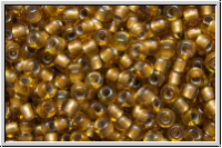 R-11-0278, TOHO Rocailles, 11/0, topaz, trans., gold-ld., AB, 10g