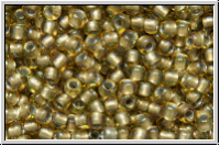 R-11-0279, TOHO Rocailles, 11/0, topaz, lt., trans., grey-ld., AB, 10g