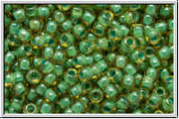 R-11-0380, TOHO Rocailles, 11/0, topaz, trans., mint julep-ld., 10g