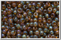 R-11-0454, TOHO Rocailles, 11/0, root beer, trans., gold luster, 10g