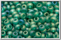 bhm. Rocailles, 10/0, emerald, trans., matte, AB, 10g