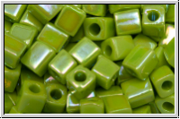 SB-04-0416r, MIYUKI Squares, 4mm, green, lime, op., AB, 15g